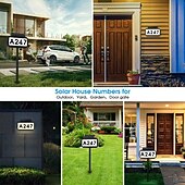 economico Illuminazione vialetto-1 pz. Luci per indirizzo, luce solare per esterni con numero civico, dimmerabile a tre colori, luce da parete senza cablaggio, luce con spina di terra, due modalità, illuminazione per cortile, giardino, portico, cartello stradale