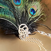 olcso Kiegészítők és még sok más-A nagy Gatsby Flapper fejpánt Gyöngyös karkötő Fülbevaló A nagy Gatsby Toll Retro Csillogó glitter Női Farsang Valentin nap Álarcos mulatság Party estélyi viselet Álarcos mulatság Fesztivál Felnőttek