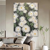 preiswerte Blumen-/Botanische Gemälde-großes Blumenlandschafts-Ölgemälde auf Leinwand, handgemaltes Pastell-Blumengemälde, Frühlingsblumen-Landschaftsgemälde, großes Wandbild, Blumengemälde für Wohnzimmer, Büro, Wanddekoration