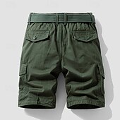 baratos Clássico-Homens Bermuda Cargo Calção Shorts de verão Cintura elástica Bolso multi Bolso com aba Tecido Conforto Vestível Comprimento do joelho Ao ar livre Esporte Diário Moda Casual Preto Azul