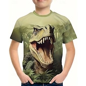 voordelige Jongens 3D Dieren-Jongens 3D Dinosaurus T-shirt Korte mouw Zomer Lente Modieus Basic Kinderen 4-12 jaar Strakke ronde hals Buiten Casual Dagelijks Normale pasvorm