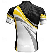 economico Maglie da uomo-Per uomo Maglia da Ciclismo Geometrico Manica Corta Bicicletta Maglietta Maglia con 3 tasche posteriori Mountain Bike MTB Asciugatura Rapida Design Anatomico Assorbente Traspirante Gli sport Giallo