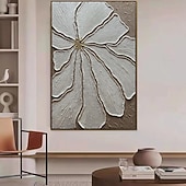abordables Peintures Abstraites-Peinture à l&#039;huile faite à la main sur toile, décoration murale simple, abstraite, texturée, grande fleur pour la décoration intérieure, cadre tendu, peinture suspendue/enroulée, sans cadre, peinture