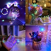 economico Lampada proiettore e proiettore laser-Luci a stringa LED a batteria 10 confezioni di decorazioni per palloncini interne mini LED festa matrimonio Natale luci d&#039;atmosfera a stelle piene