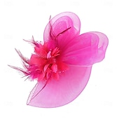 ieftine fascinatoare-Pălărie Fedora din Tulle cu Pene Pălărie de Nuntă Petrecere de Seară Petrecere Teafă Cursă de Cai Cocktail Vintage Drăguță cu Accesorii cu Pene