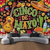 olcso Ünnepi faliszőnyegek-Cinco de Mayo Mexikói Fali Tapeszti Falikép Nagy Tapeszt Múzeum Dekoráció Fénykép Háttér Pléd Függöny Otthon Hálószoba Nappali Dekoráció
