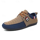 abordables Chaussures Décontractées à Lacets-Baskets décontractées bicolores en tricot pour hommes – Chaussures de sport à lacets en nylon respirant pour un usage quotidien