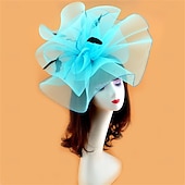 abordables Fascinateurs-Coiffe Tulle Chapeau Fedora Mariage Anniversaire Soirée Fête du thé Course de Chevaux Élégant ancien Mignon Avec Plume Casque Couvre-chef