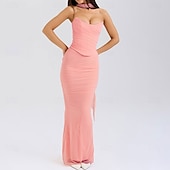 levne Plesové šaty-Mořská panna  trumpet quinceanera šaty elegantní šaty svatba svatební hosté dlouhé do podlahy bez rukávu bezramenné polyesterové bez zad s nařasením