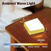 abordables 123496-Veilleuse fantaisie sans fil à intensité variable, applique murale magnétique portable à piles rechargeable, design à bascule, pour chambre à coucher, chambre d&#039;enfant, salle de bain, couloir, cuisine
