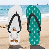 お買い得  グラフィックプリントシューズ-グースデザインとロープ柄のメンズビーチサンダル - ビーチや夏のアクティビティにリラックスしたビーチスタイルを演出します。