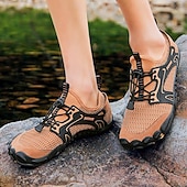 voordelige Herensneakers-Voor heren Sneakers Rivierschoenen Canyoning Casual Dagelijks PU Leder Netstof Ademend Comfortabel Anti-slip Veters Zwart Bruin Groen Zomer Lente