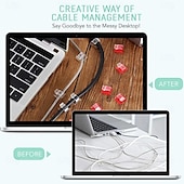 olcso Tárolás és rendszerezés-50db öntapadó kábelrendező klipek kábelkezelő vezetéktartó usb töltő adatvonal orsó csévélő falra szerelhető kampók