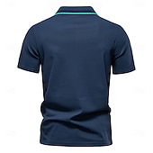 preiswerte Herren Elite Polo-Herren Farbblock Polo Strick-Polopullover Kurzarm Umlegekragen Formell Arbeit Sport &amp; Outdoor Stripe-Trim Streifen Rein Frühling Ganzjahres Weiß Dunkelrot Dunkelmarine