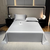 abordables Parures de draps-Ensemble de drap en soie glacée drap de lit simple housse de lit d&#039;été trois pièces protection complète du matelas housse de poussière