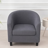cheap Armchair Cover &amp; Armless Chair Cover-2 Piece Club Chair Slipcover Stretch Barrel Chair Covers Solid Tub Chair Slipcovers Soft Armchair Covers Removable Furniture Protector Arm Chair Cover for Living Room