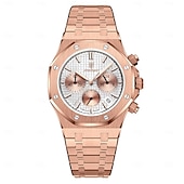 cheap Mechanical Watches-Men Mechanical Watch Quartz Watch Retro Vintage Wristwatch Luminous LED Back Light Chronograph Waterproof Stainless Steel Watch