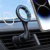 levne Držáky do auta-Magnetický držák na mobilní telefon do větracích otvorů auta, otočný o 360 stupňů pro všechny telefony
