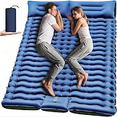 abordables Activité de Plein Air-Matelas de couchage double autogonflant | 2 personnes | autogonflant extra-épais | Oreiller gonflable avec pompe à pied intégrée | Randonnée, voyage, tente, matelas de camping portable