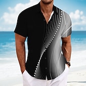 voordelige Geometrisch patroon-Voor heren Geometrisch Overgangskleur Abstracte kunst Overhemd Zomer overhemd Overhemd met knopen Korte mouw Mode-casual Buiten Vakantie Dagelijks gebruik Zomer Strijkijzer 3D-afdrukken Linnenachtig