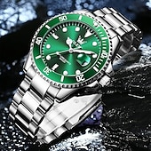 economico Orologi al quarzo-OLEVS Orologi Al Quarzo da Uomo Top Brand Lusso Business Impermeabile Luminosa Grande Cassa Orologi da Polso Sportivi in Acciaio Inossidabile