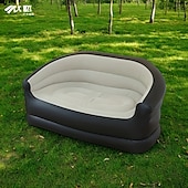 abordables Actividad al Aire Libre-Sofá inflable plegable con bomba de aire, ideal para camping, picnics, balcones y salas de estar.