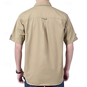 economico Camicie da lavoro da uomo-Per uomo Camicia Camicia Estiva Camicia casual Camicia con Bottoni Camicia cargo Blu Kaki Verde militare Beige Grigio Manica Corta Semplice Colletto a Camicia Vacanza Camicia hawaiana Tasca