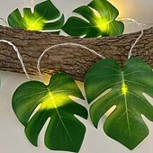 olcso LED szalagfények-mesterséges trópusi teknős levél zsinór fények tündérfények 10/20 led akkumulátorral működő nyári strandparti udvar otthoni nyaralás hangulat dekoráció
