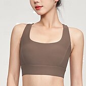 economico Reggiseni sportivi &amp; gilet-Per donna Reggiseno sportivo Girocollo Asciugatura Rapida Leggero Traspirante Retro incrociato Senza Maniche Sostegno leggero Gli sport Tinta unica Reggiseni sportivi Per Allenamento in Palestra