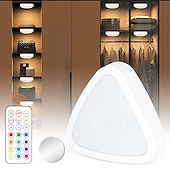 お買い得  キャビネットライト-1個のRGBセンサーライト調光キャビネットライトリモコンは、13色のライト、調整可能な明るさ、タッチ調光、磁気吸引ワードローブを制御