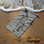 economico set di asciugamani da spiaggia-telo mare stampato, telo mare leggero e anti-sabbia ad asciugatura rapida, ideale per viaggi, piscina e uso all&#039;aperto