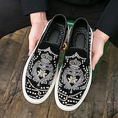 levne Pánské nazouváky a mokasíny-pánské černé slip-on tenisky s cvočky a kamínkovými detaily - módní společenské boty pro taneční akce a speciální příležitosti