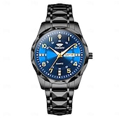 economico Orologi al quarzo-Orologio da Uomo alla Moda al Quarzo Quadrante Digitale a Rombo Doppio Calendario Luminoso Orologio Impermeabile in Acciaio con Decorazione di Strass Orologio da Affari