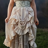 economico Vestiti-Retrò Vintage Medievale Rinascimento Camicia da notte Abito celtico Abito ispirato alla Reggenza Fiera del Ren Vichingo Elfico Per donna Celtico Costumi da pirata Fantasia Halloween Carnevale