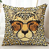 levne zvířecí styl-Dekorativní povlak na polštář zvířecí leopard 1PC měkký čtvercový povlak na polštář pro ložnici obývací pokoj pohovku křeslo