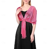 abordables enveloppes d&#039;invité de mariage-Châle élégant de protection solaire sans manches en polyester pour femmes avec couleur unie pour le mariage en été