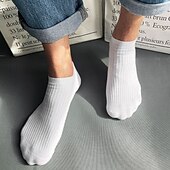 economico calzini da uomo-Per uomo 10 coppie Pacchi Multipli Calzini Calzini da Corsa Calzini Casual Nero Bianco Colore Semplice Vacanza Sport &amp; Outdoor Quotidiano Base Medio Primavera Autunno Moda Casual