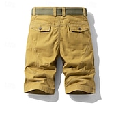 abordables Work Shorts-Men's Cargo Shorts Shorts Summer Shorts Work Shorts Golf Shorts Multi Pocket Button-Down Flap Pocket Plain Comfort Wearable Knee Length Outdoor Sport Daily Fashion Casual Black Yellow