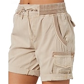 economico Pantaloni e pantaloncini-Per donna Shorts da corsa Shorts da escursionismo Estate Esterno Vestibilità regolare Asciugatura Rapida Pantaloncini Coulisse Elastico in vita Cáqui Escuro Nero Corsa Caccia Arrampicata S M L XL XXL
