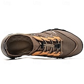 preiswerte Sneaker für Herren-Herren Sneaker Upstream-Schuhe Canyoning Lässig Outdoor PU Leder Netz Atmungsaktiv Bequem Rutschfest Schnürung Schwarz Braun Khaki Sommer Frühling