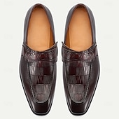 preiswerte Elementare Anzugschuhe-Kentucky-Derby-Schuhe für Herren – hochwertige braune Lederschuhe mit Krokodilmuster für Kentucky Derby und formelle Anlässe