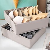 billiga Klädskåpsorganisatörer-3-pack strumpor underkläder lådorganiserare förvaring, vikbara tyg garderobsavdelare för behåar, trosor, slipsar, underkläder, garderobsförvaringsfack för lådor och hyllor
