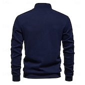 abordables Hoodies et sweatshirts élite pour hommes-Homme Sweat à capuche quart zippé Noir Blanche bleu marine Gris Demi-zip Uni Polyester Occasionnel Athlétique Vêtement Tenue Pulls Capuche Pulls molletonnés manche longue