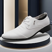 economico Formale-scarpe eleganti da uomo con lacci bianchi - scarpe eleganti per matrimoni, feste da ballo e occasioni speciali