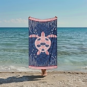economico set di asciugamani da spiaggia-telo mare stampato, telo mare leggero e anti-sabbia ad asciugatura rapida, ideale per viaggi, piscina e uso all&#039;aperto