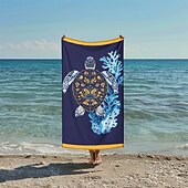 economico set di asciugamani da spiaggia-telo mare stampato, telo mare leggero e anti-sabbia ad asciugatura rapida, ideale per viaggi, piscina e uso all&#039;aperto
