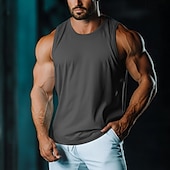 economico Canotte da palestra-Per uomo Canotta Gilet Canottiera Maglietta senza maniche Senza Maniche Girocollo Estate Semplice Moda Classico Casual Rete Streetwear Casuale Sportivo Nero Bianco Verde chiaro Maglietta Top per Uomo