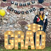 economico Luci decorative-decorazioni per la laurea 60/90/120 cm grandi lettere luminose per laureati berretto da laurea lettera bianca per laureati con luci per asilo nido scuola materna scuola superiore college festa di