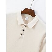 levne Pánské klasické polo-Pánské Pólo Golfová košile Ležérní Dovolená Klasický Krátký rukáv Módní Moderní Žakár Knoflíky Léto Jaro Běžný Černá Bílá Béžová Světle modrá Šedá Pólo