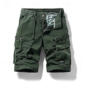 economico Classico-Per uomo Pantaloncini cargo Shorts Pantaloncini Estivi Coulisse Elastico in vita Multi-tasche Semplice Comodità Indossabile Lunghezza al ginocchio All&#039;aperto Sport Quotidiano Moda Casual Nero Cachi
